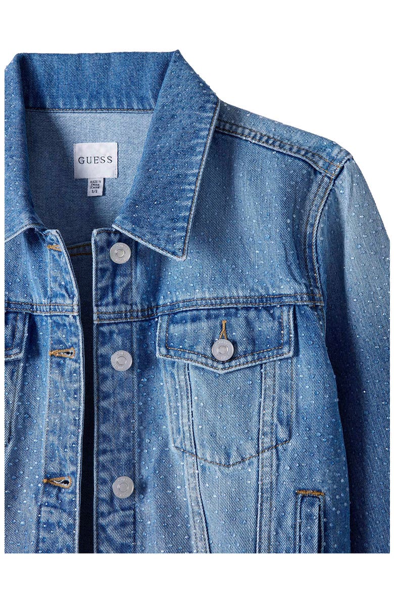 Lola Crop Denim Trucker Jacket, Alternate, color, BLUE