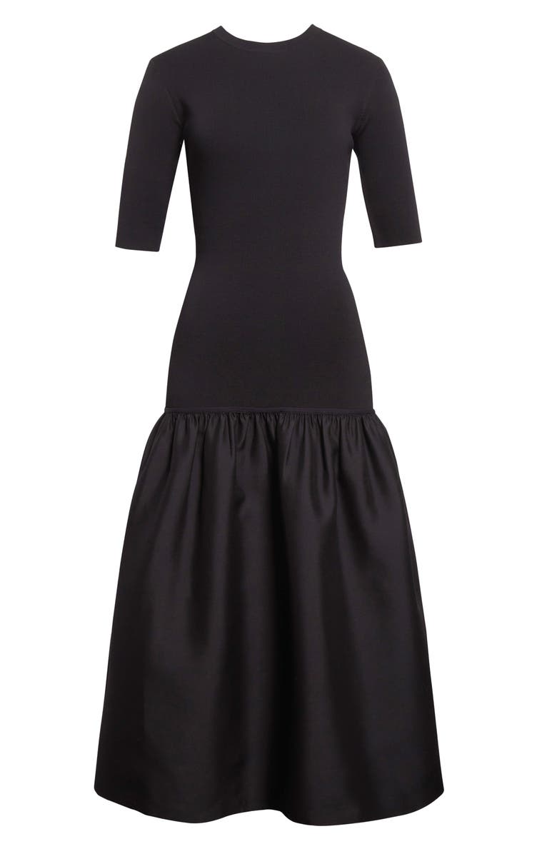 TOTEME Twinflower Flounce Sweater Dress, Alternate, color, Black