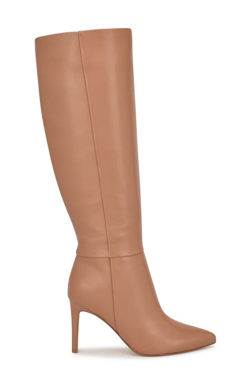 Nine West Richy Pointed Toe Knee High Boot In Nude