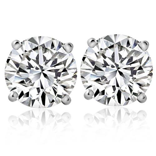 Bliss Diamond 2 1/4 Ct T.w. Round Cut Diamond Studs Lab Grown 14k Gold In 14k White Gold