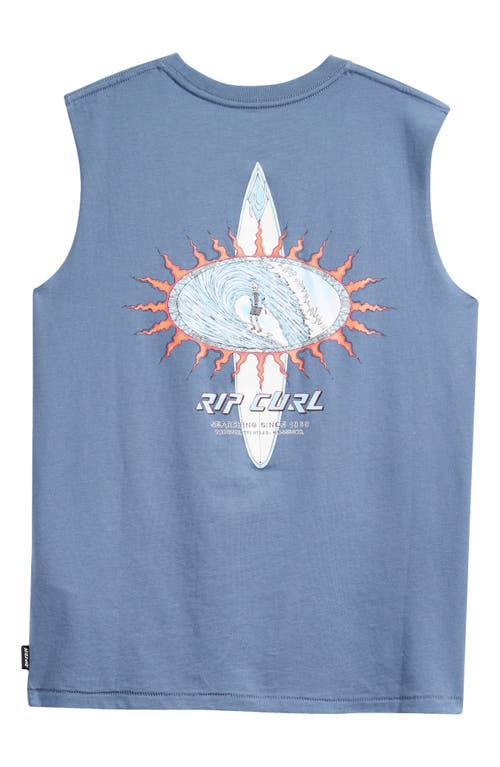 Rip Curl Kids' Raw Energy Muscle Tee In Vintage Navy