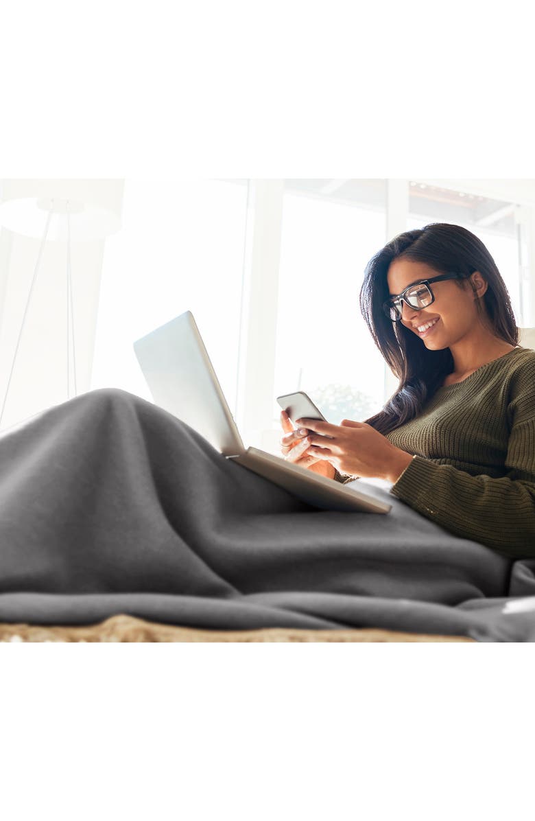 Vellux Microfleece Throw Blanket, Alternate, color, Tornado Grey