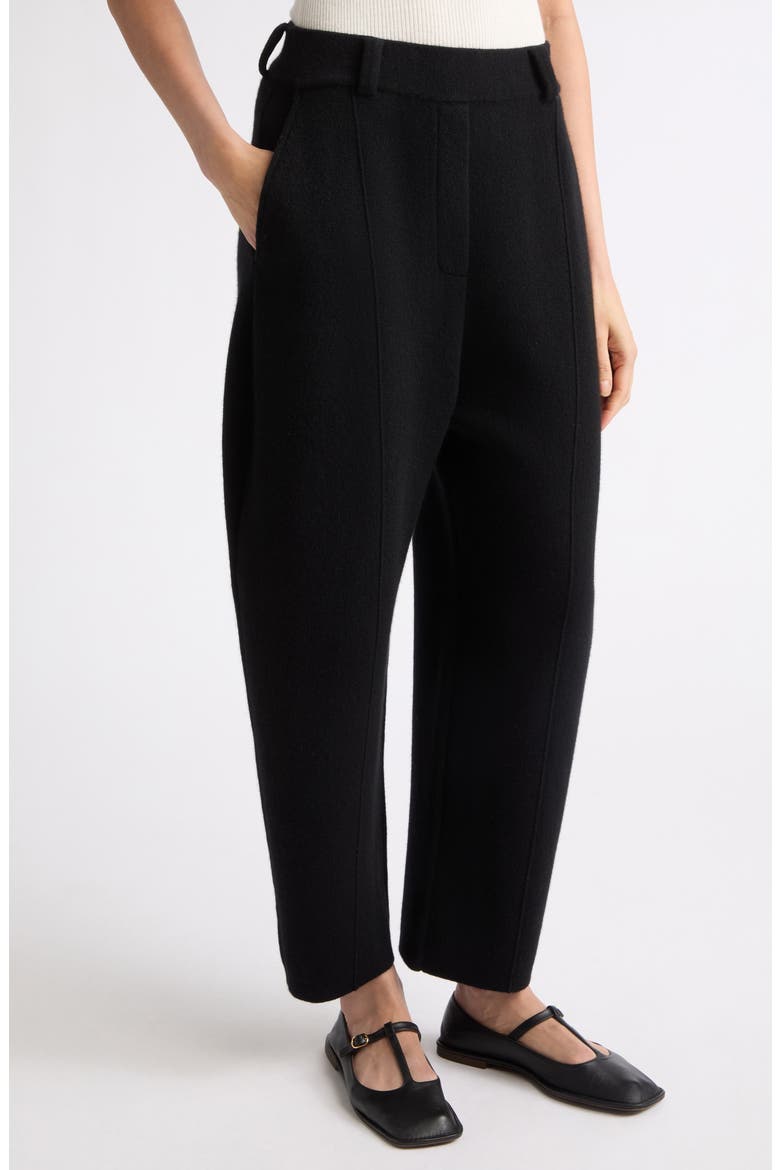 Wrenda Cashmere Barrel Leg Sweater Pants, Alternate, color, BLACK
