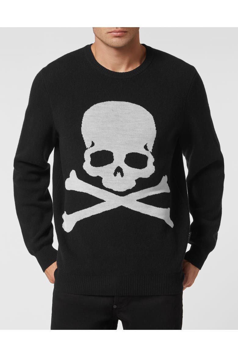 Pullover Round Neck Men, Main, color, black