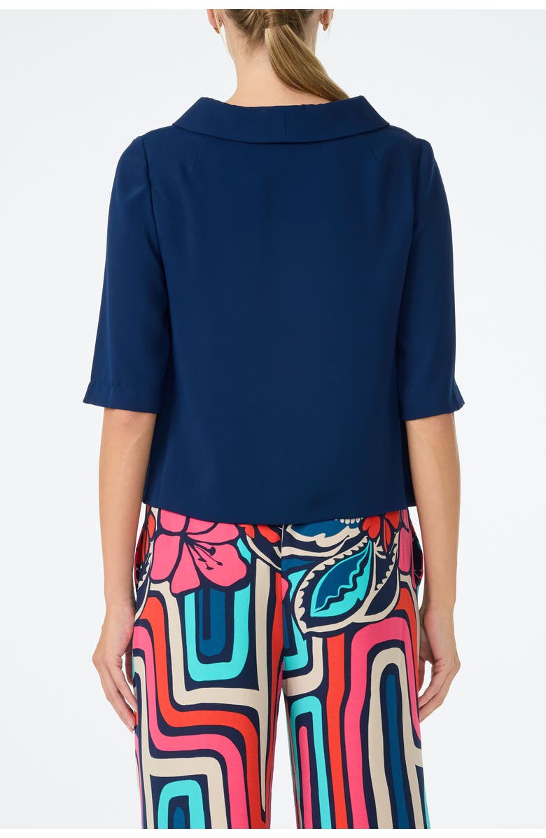 Trina Turk Kailee Folded Neckline Top, Alternate, color, Ink