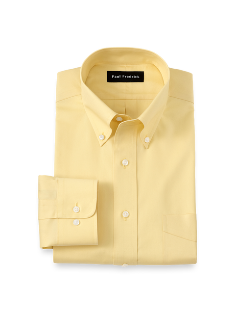 Slim Fit Non-iron Cotton Pinpoint Solid Button Down Collar Dress Shirt