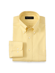 Paul Fredrick Non-iron Cotton Pinpoint Solid Button Down Collar Dress Shirt