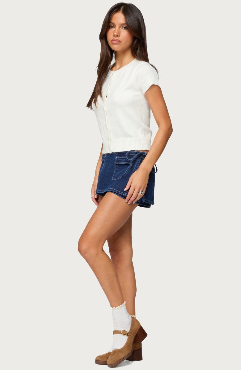 EDIKTED Coreen Knit Crop Top, Alternate, color, White