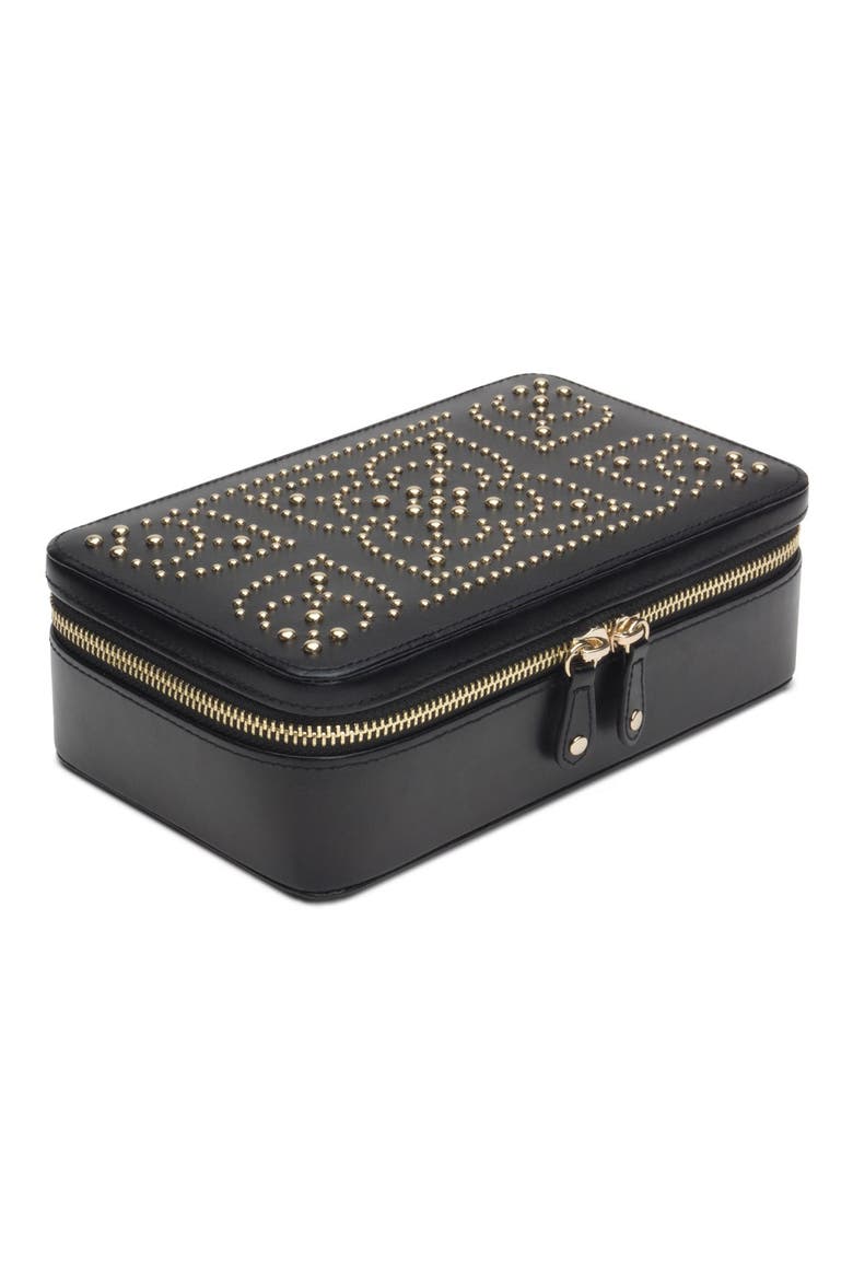 'Marrakesh' Zip Jewelry Case, Main, color, BLACK
