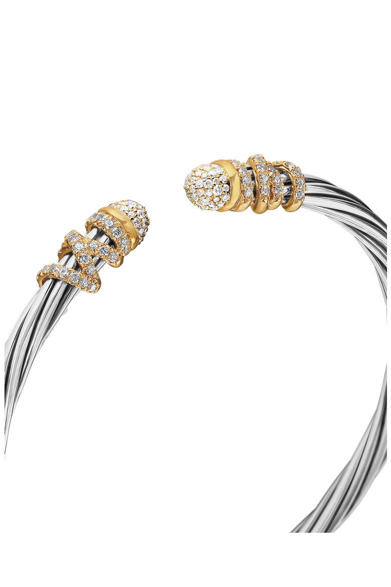 Helena Bracelet in Sterling Silver with 18K Gold & Diamonds, 4mm, Alternate, color, GOLD/ SILVER/ DIAMOND