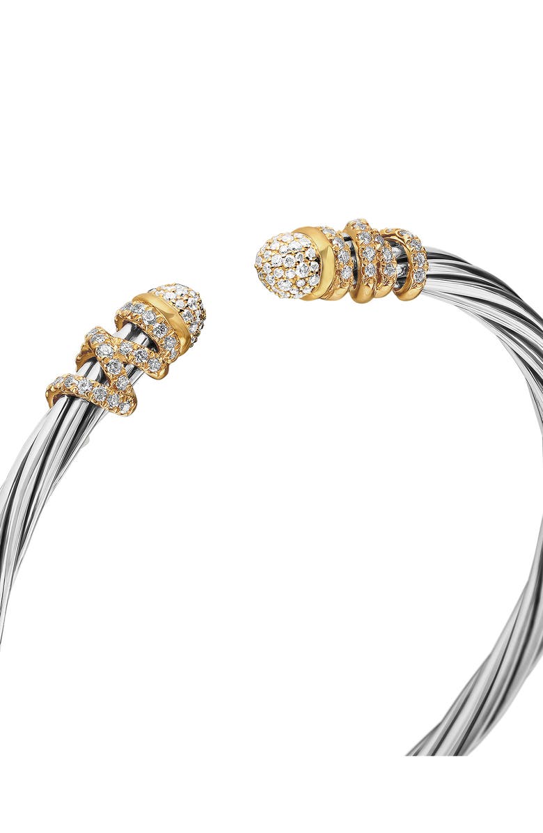 David Yurman Helena Bracelet in Sterling Silver with 18K Gold & Diamonds, 4mm, Alternate, color, Gold/ Silver/ Diamond