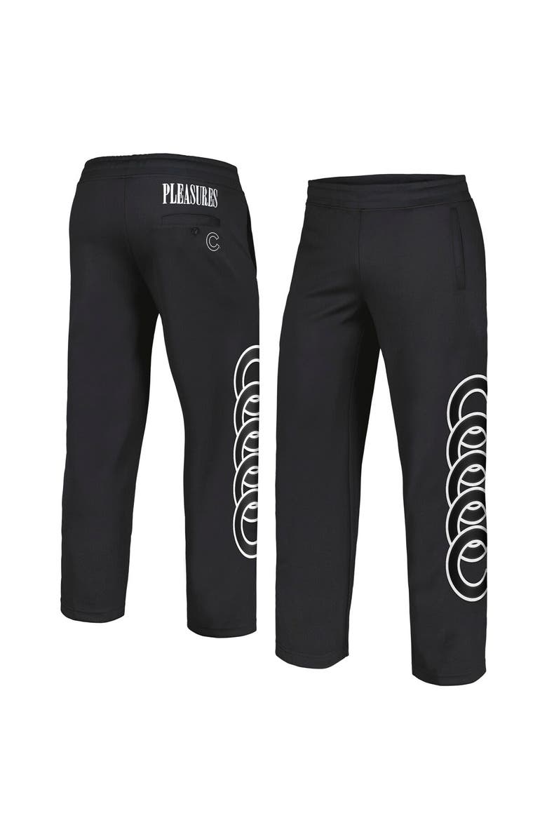 PLEASURES Men's PLEASURES Black Chicago Cubs Pitcher Track Pants, Main, color, Black