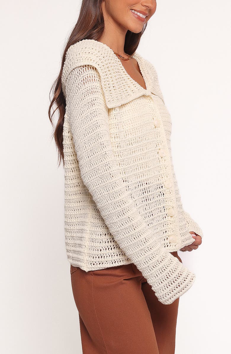 Petal & Pup Lyra Sheer Cardigan, Alternate, color, White