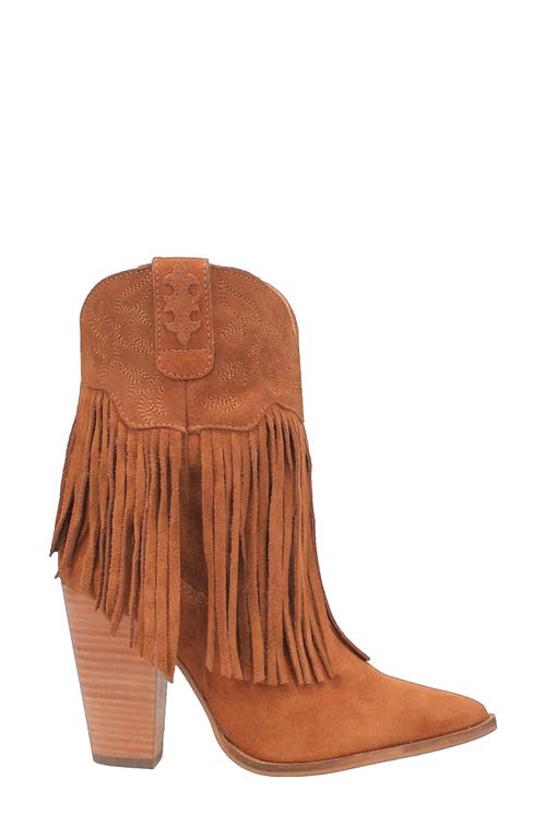Dingo Crazy Train Fringe Zip-up Western Boot In Brown