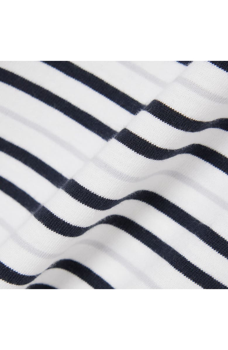Lacoste Essentials Stripe Cotton T-Shirt, Alternate, color, Blackbird/ Flour