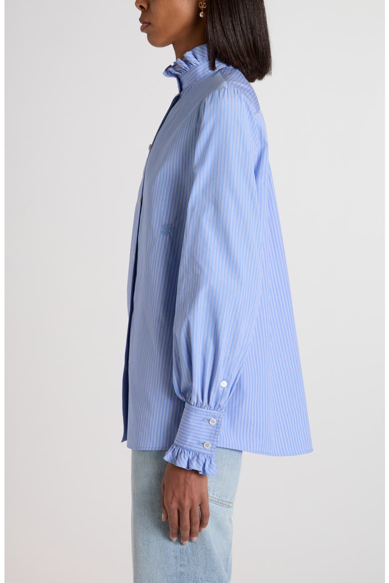 Classic Stripe Cotton Poplin Shirt, Alternate, color, LILAC/ WHITE