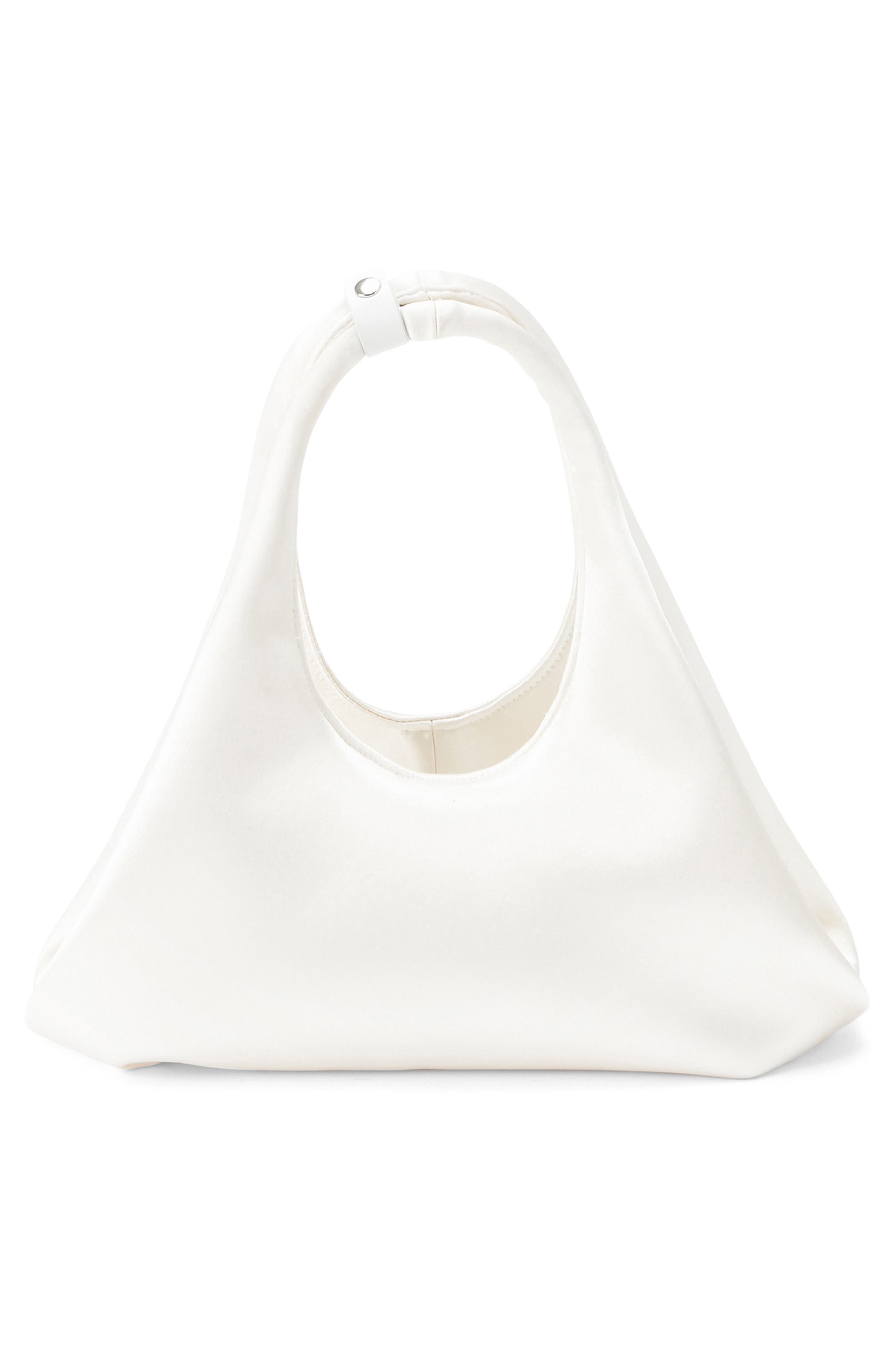 Coperni Mini Folded Satin Tote, Alternate, color, White/ White