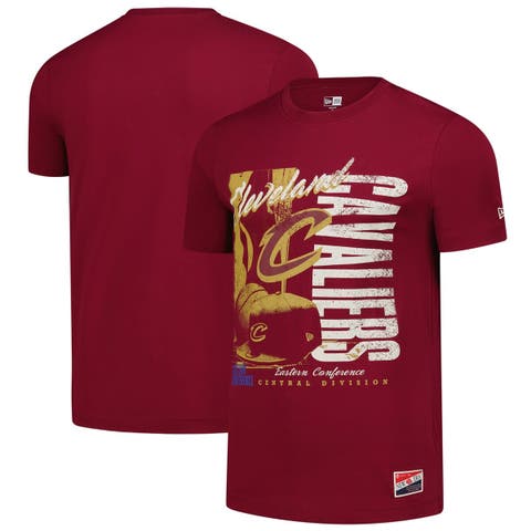 Men's New Era  Wine Cleveland Cavaliers Distressed Throwback Vintage Color Pack T-Shirt