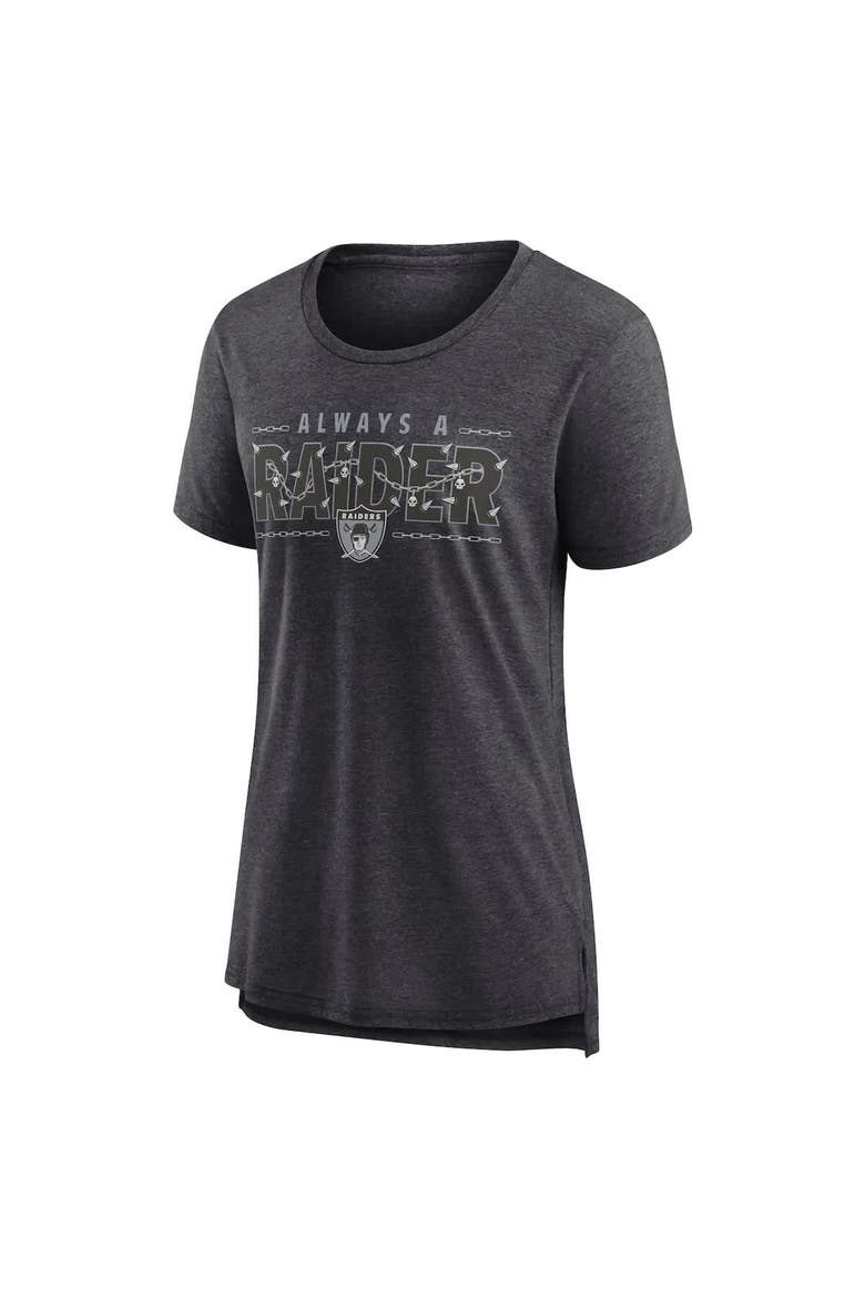 Women's Nike Charcoal Las Vegas Raiders Vintage Graphic Tri-Blend Scoop Neck T-Shirt, Alternate, color, Charcoal
