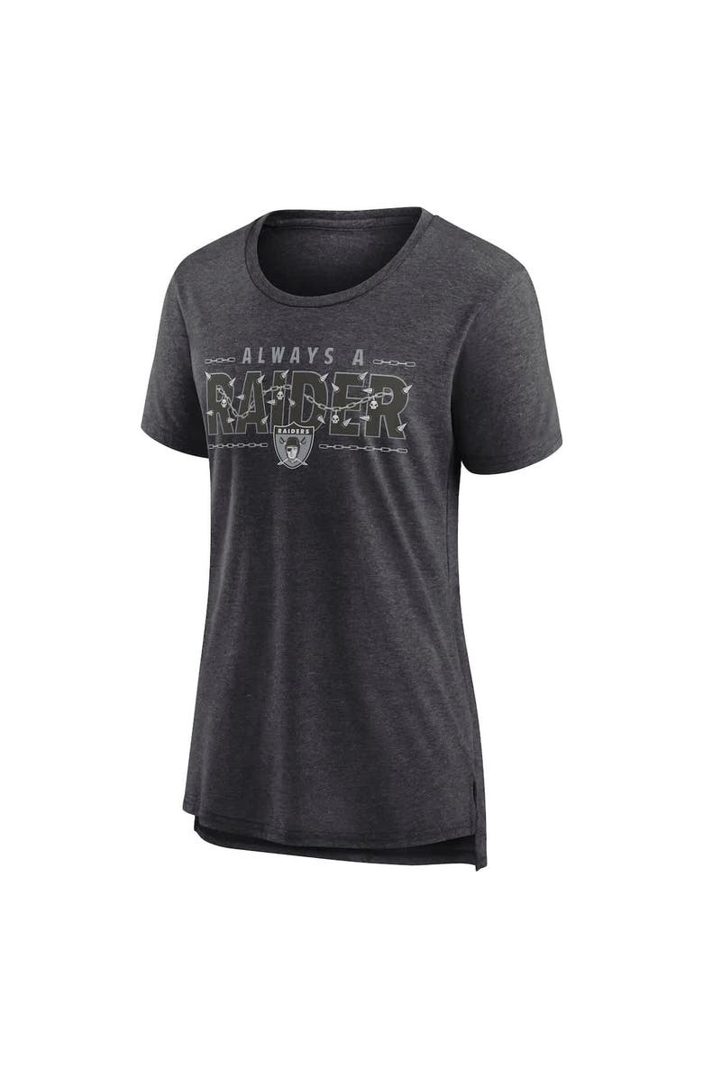 Nike Women's Nike Charcoal Las Vegas Raiders Vintage Graphic Tri-Blend Scoop Neck T-Shirt, Alternate, color, Charcoal