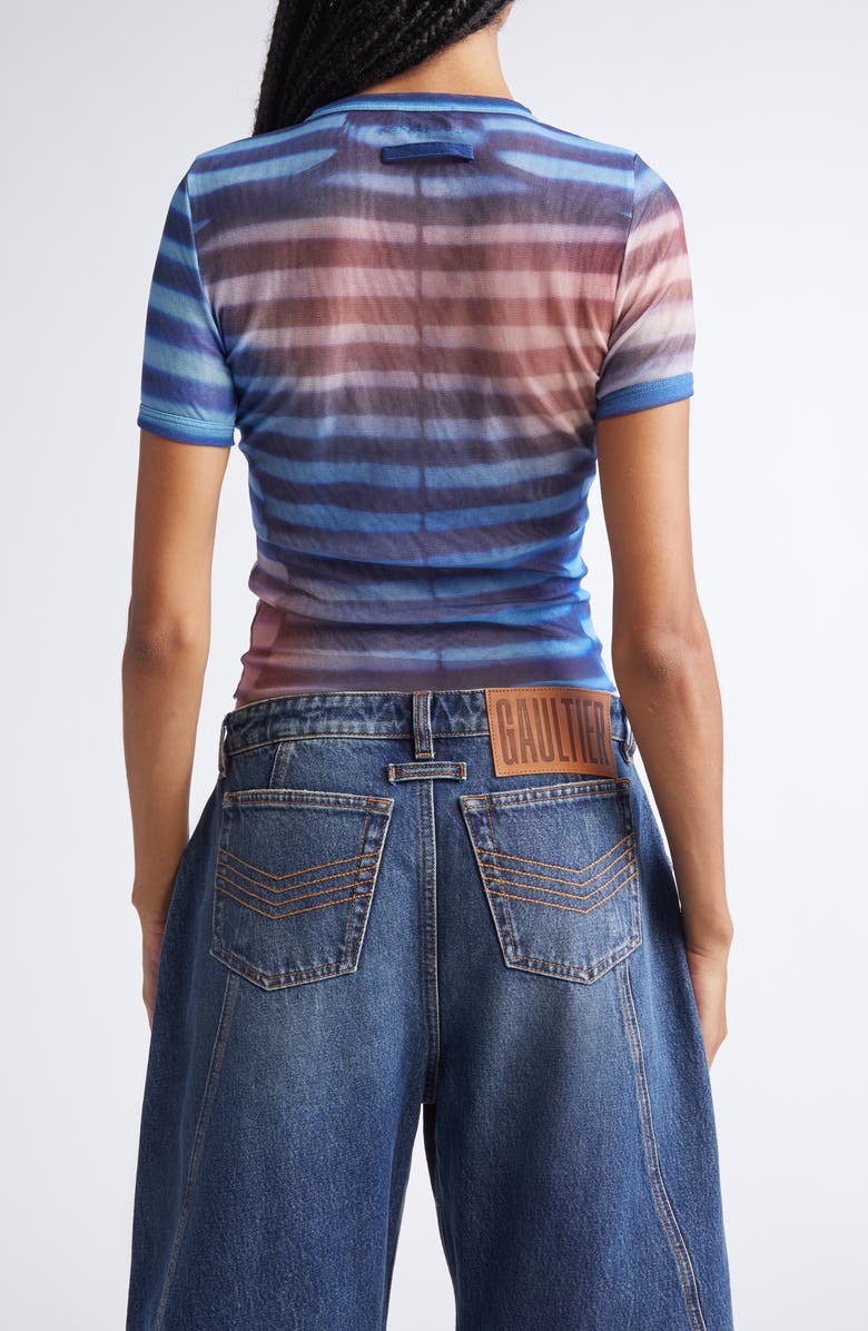 Jean Paul Gaultier Air Print Mesh Baby Tee, Alternate, color, Light Blue/ Blue/ Peach