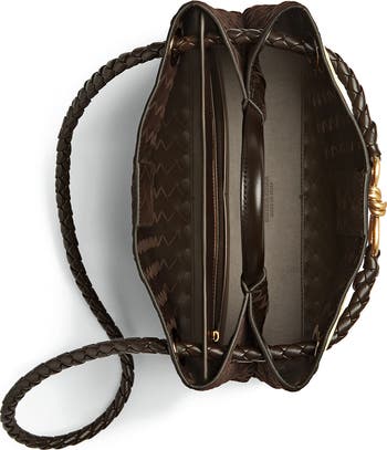 Medium Andiamo Intrecciato Suede Shoulder Bag