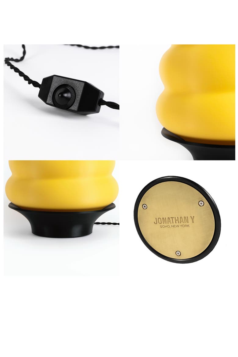 Honey Pot 12" Minimalist Classic Plant-Based PLA 3D Printed Dimmable LED Table Lamp, Alternate, color, Yellow/Black