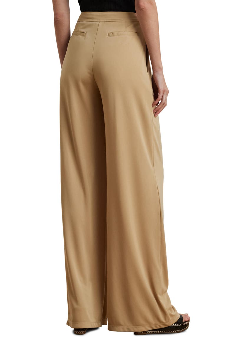 Pleated Wide Leg Knit Pants, Alternate, color, LIGHT BEIGE