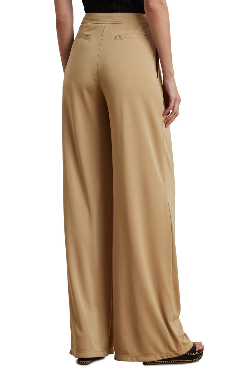 Lauren Ralph Lauren Pleated Wide Leg Knit Pants, Alternate, color, Light Beige