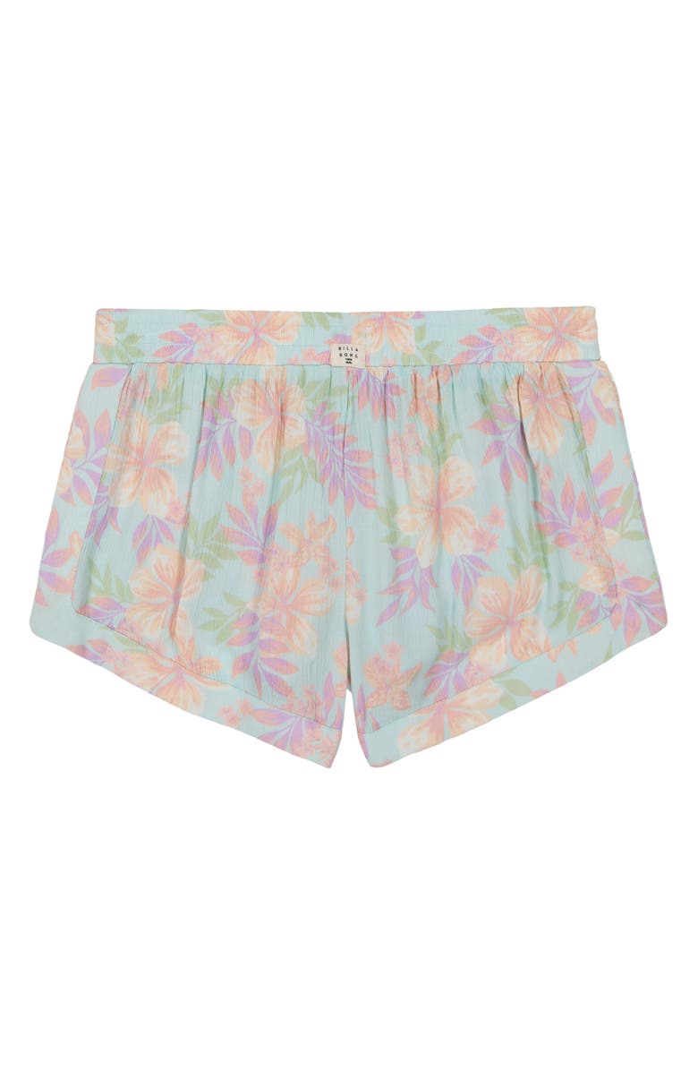 Billabong Kids' Mad for You Floral Drawstring Shorts, Alternate, color, Mint