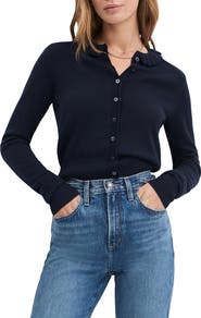 Favorite Daughter The Meet the Parents Ruffle Neck Wool Cardigan