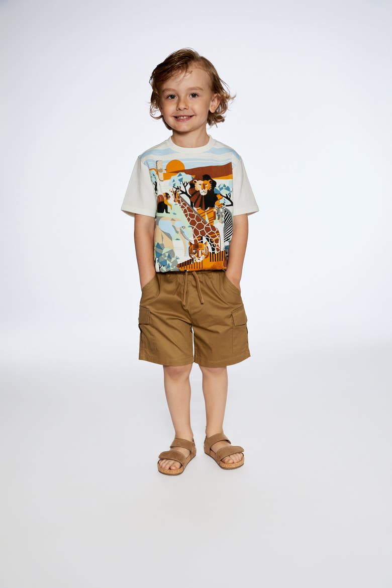 Boy's Organic Cotton T-Shirt With Print Off White, Alternate, color, Off White