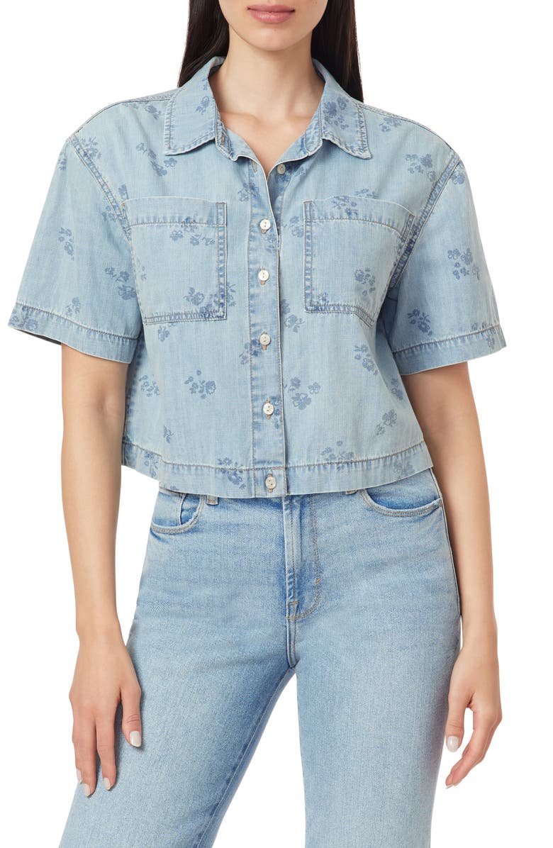 Kensie Embroidered Camp Shirt, Main, color, Logan