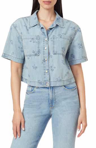 Kensie Embroidered Camp Shirt