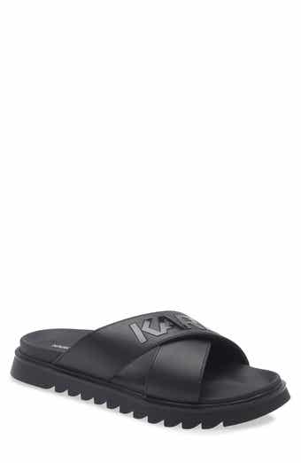 KARL LAGERFELD PARIS Logo Crisscross Slide Sandal