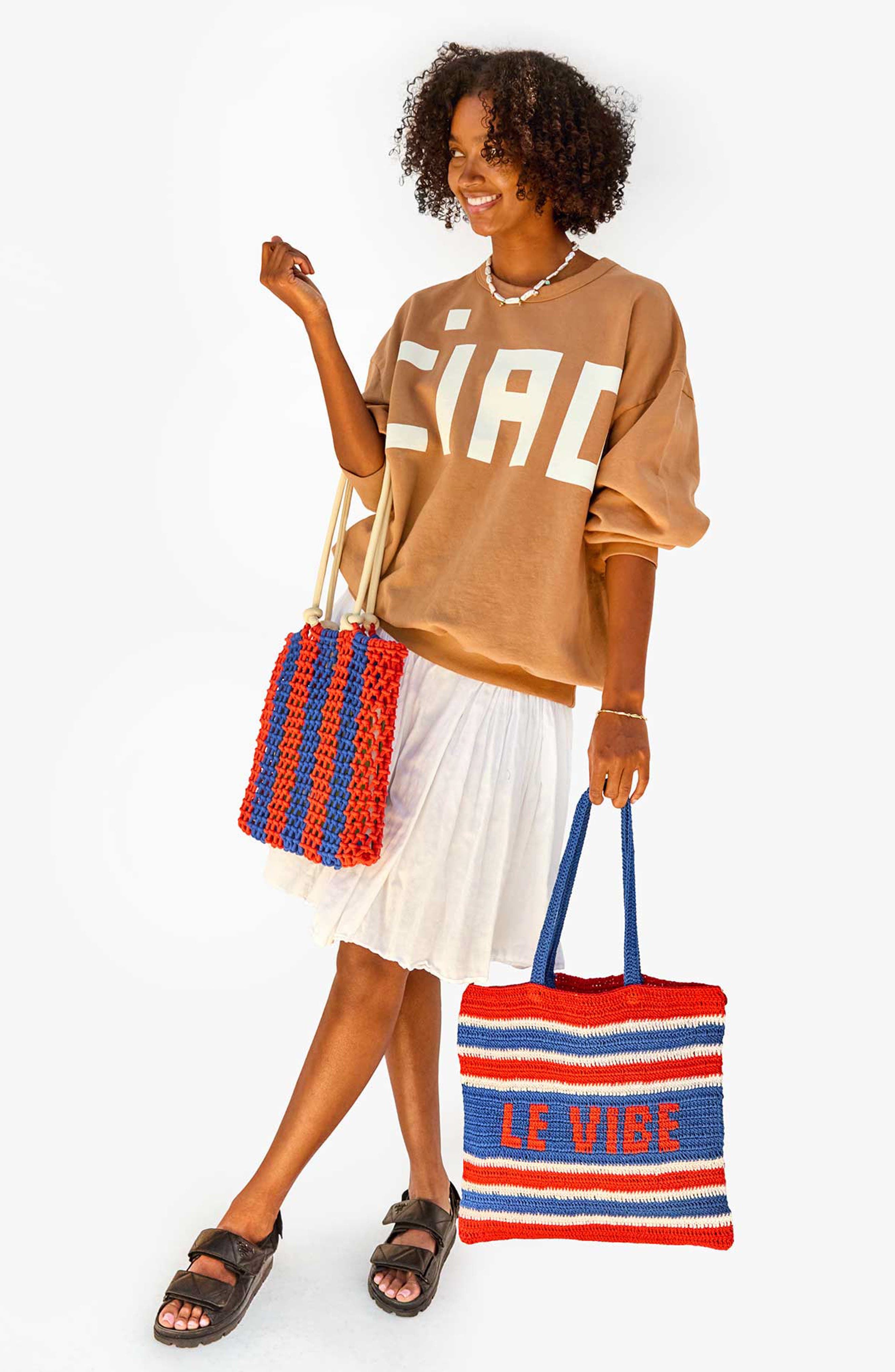 Clare V. Michel Crochet Cotton Tote, Alternate, color, 