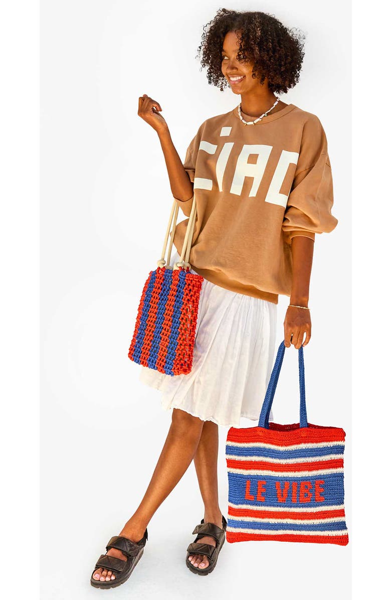 Clare V. Michel Crochet Cotton Tote, Alternate, color,