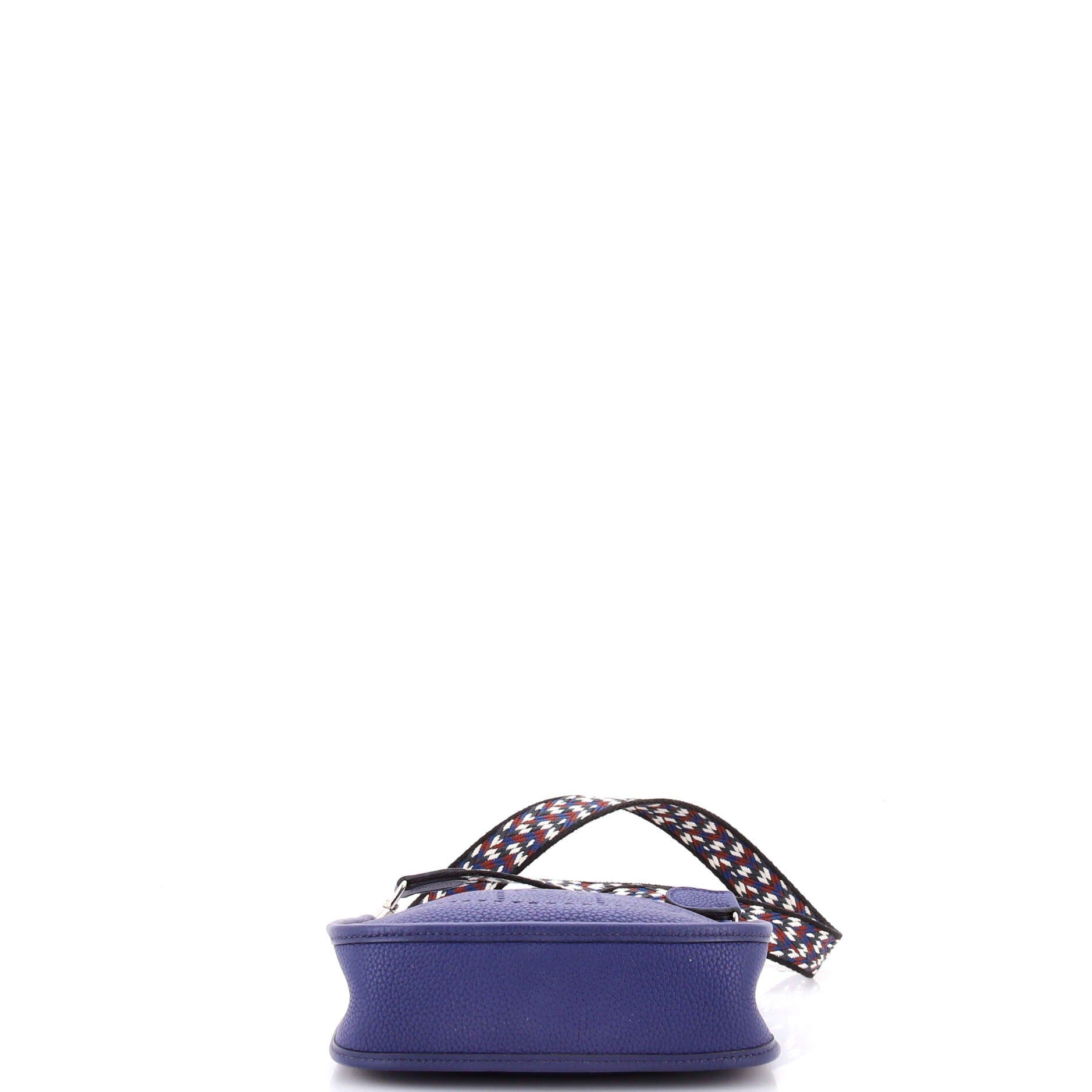 Pre-Owned Hermes Evelyne Bag Gen III Clemence TPM, Alternate, color, Bleu Saphir