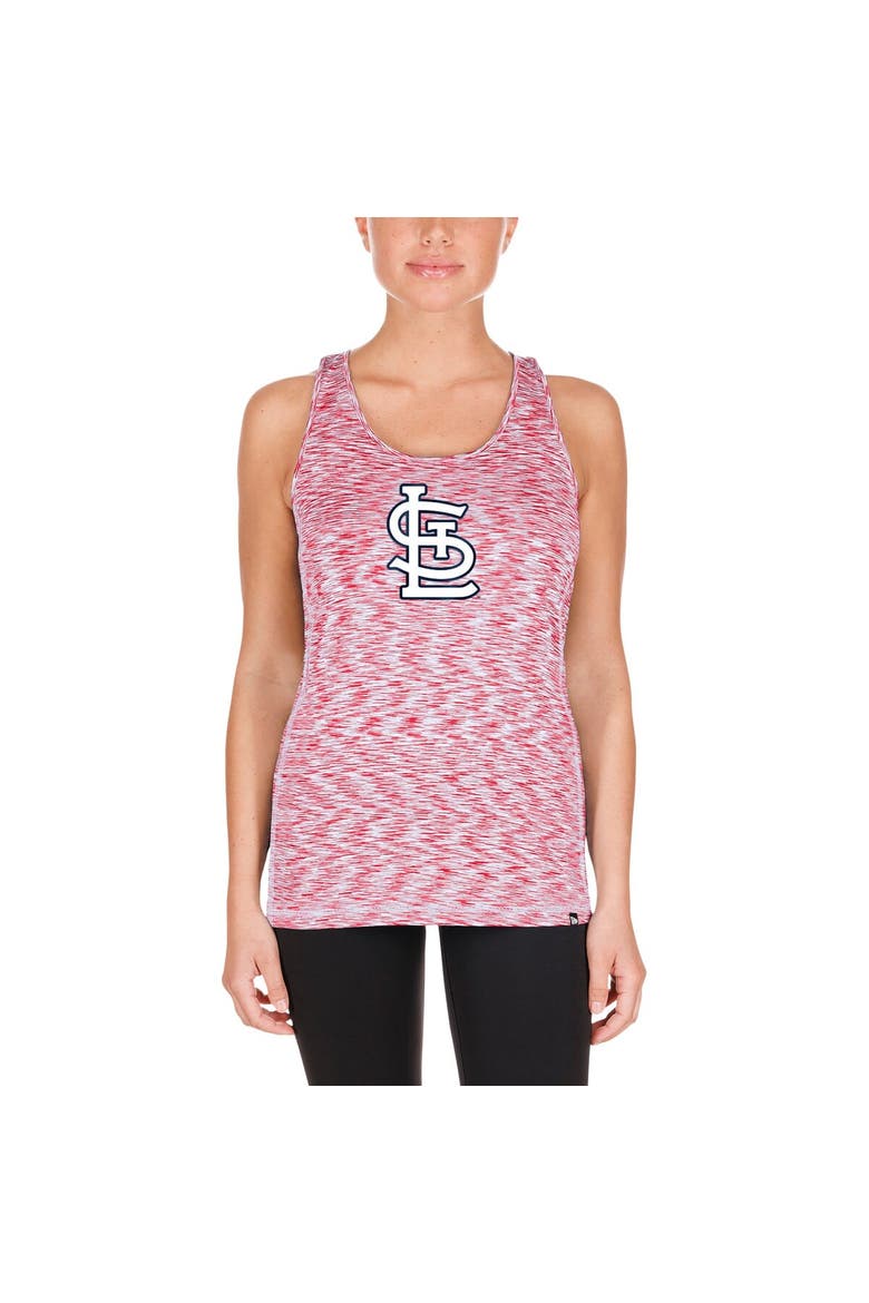 Women's New Era Red St. Louis Cardinals Space Dye Keyhole Back Tank Top, Alternate, color, Red