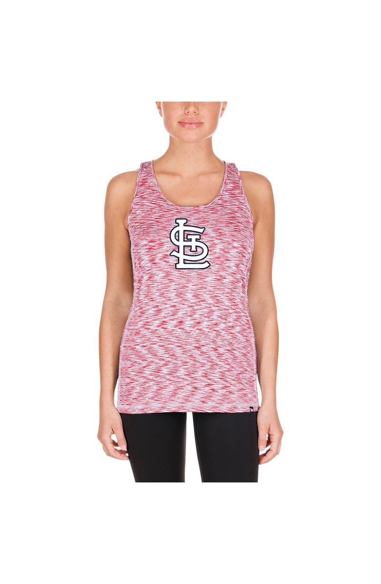 New Era Women's New Era Red St. Louis Cardinals Space Dye Keyhole Back Tank Top, Alternate, color, Red