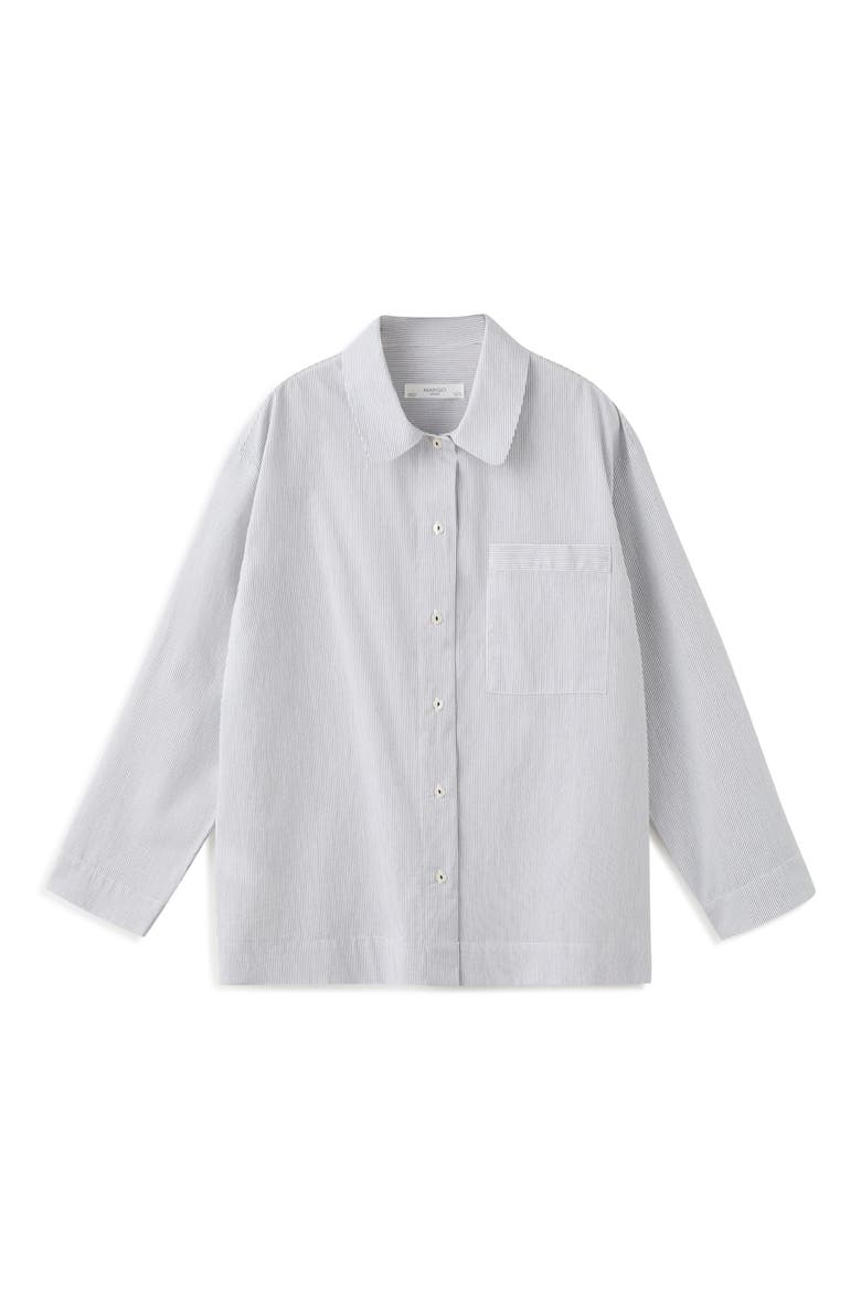 Stripe Cotton Blend Pajama Top, Alternate, color, WHITE