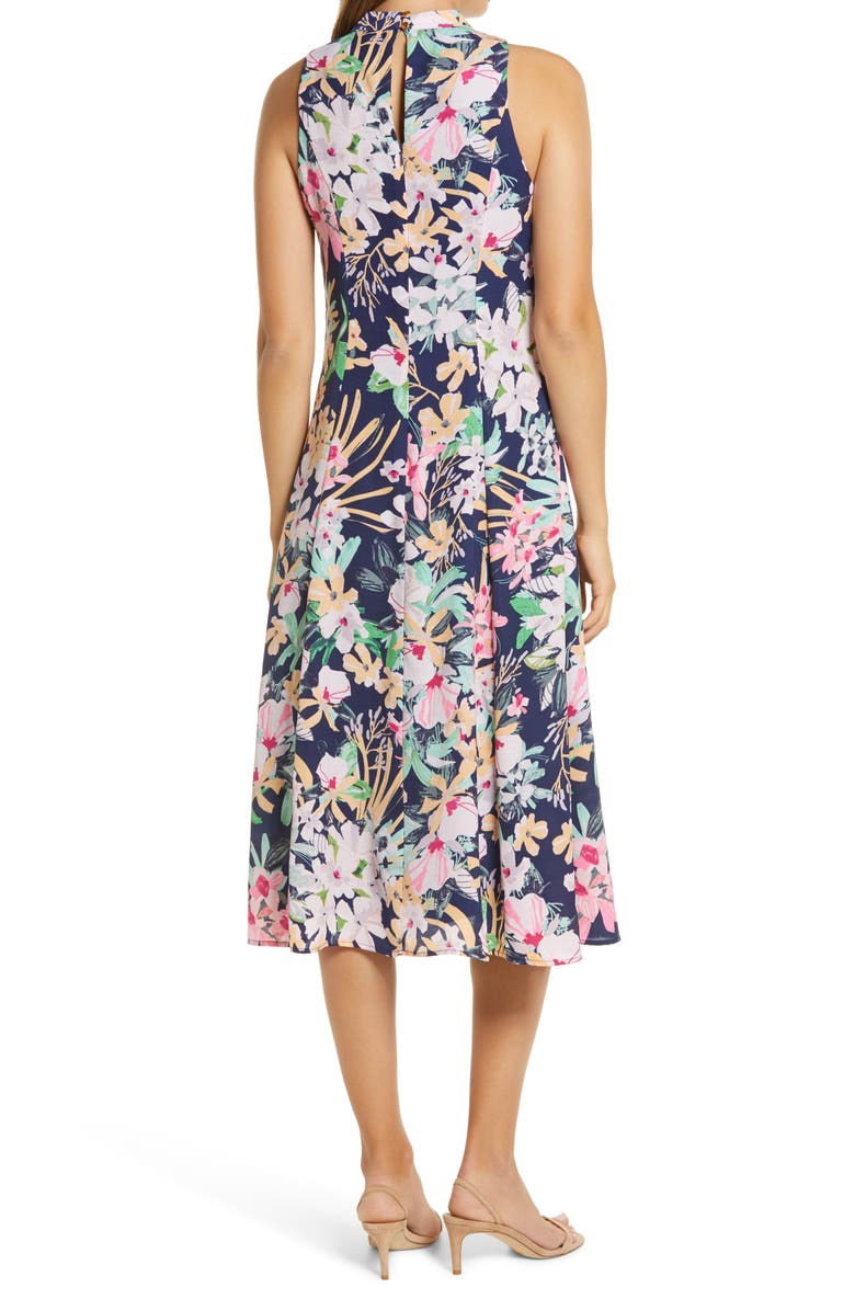 Donna Ricco Floral Midi Dress, Alternate, color, 