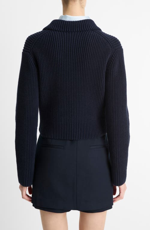 Shop Vince Double Breasted Sweater Jacket In Coastal