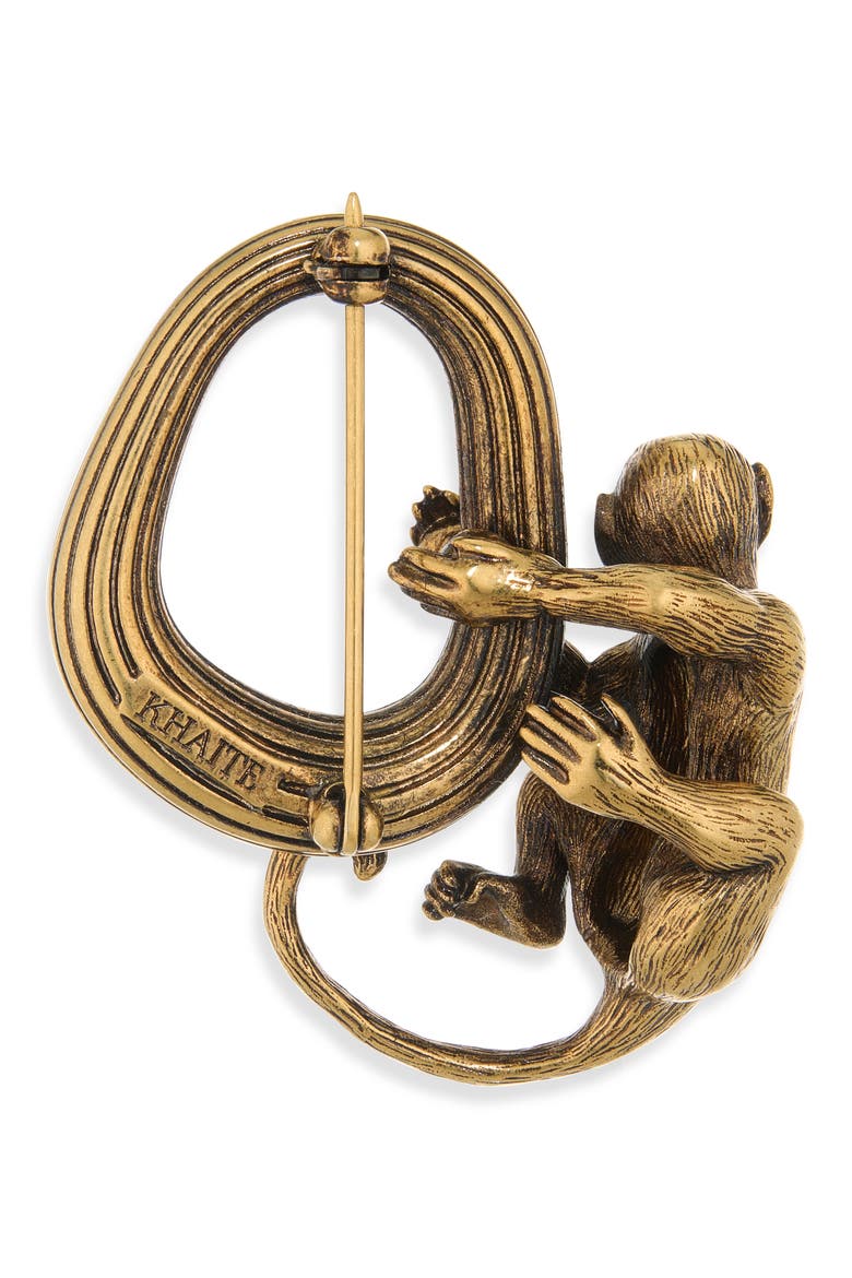 Monkey Brooch, Alternate, color, GOLD