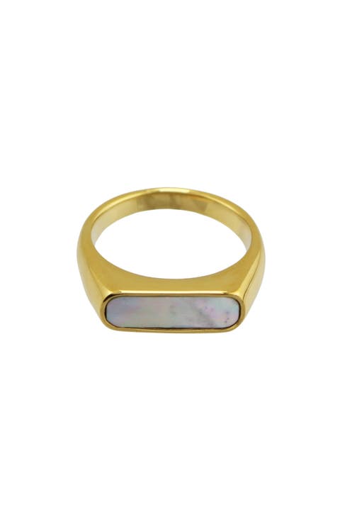Gender Inclusive Mother-of-Pearl Ring