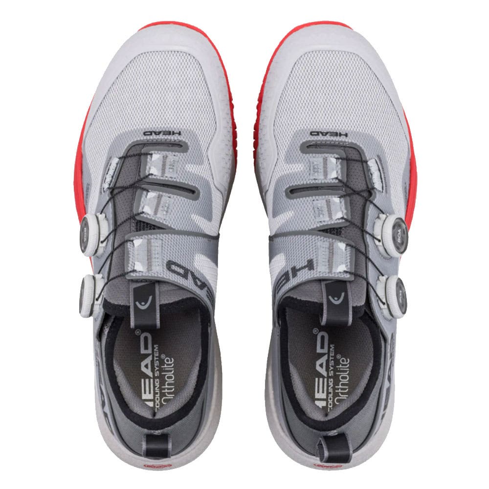 Motion Pro BOA Mens Pickleball Shoes, Alternate, color, Light Grey/Red