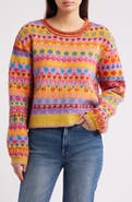 Free People Favorite Things Mixed Print Wool Blend Sweater