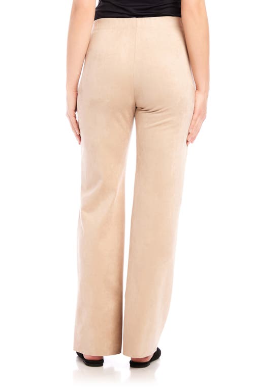 Karen Kane Faux Suede Bootcut Pants In Almond