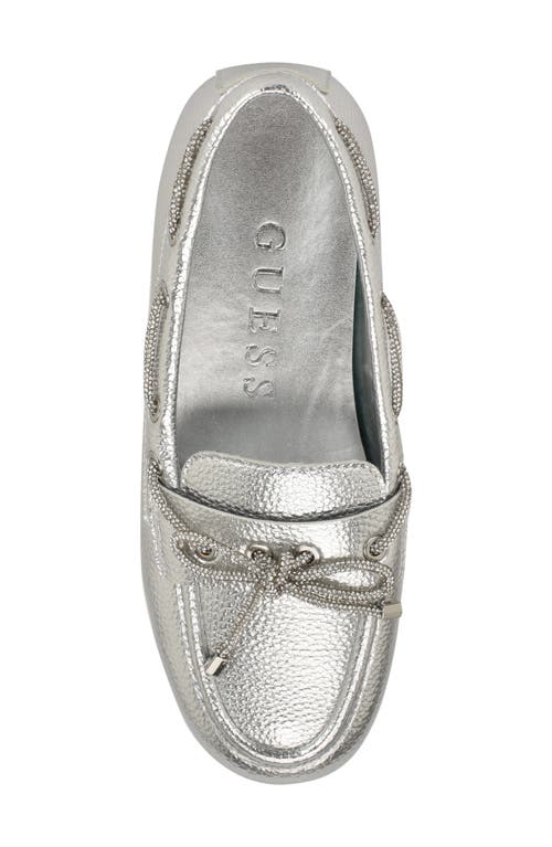 Guess Lavonta Boat Shoe In Silver