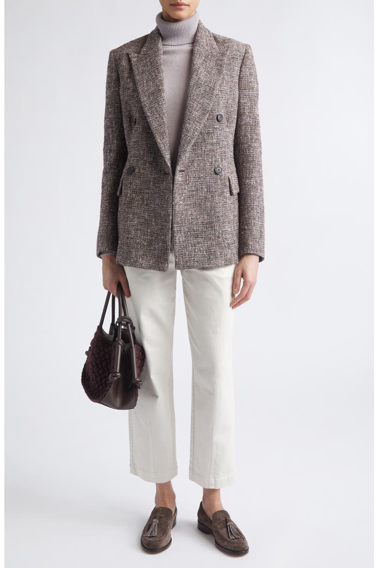 Double Breasted Wool Blend Jacket, Alternate, color, 177 AMETHYST